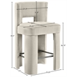 Meridian Furniture Zuno Cream Velvet Performance Fabric Counter Stool (Set of 2)