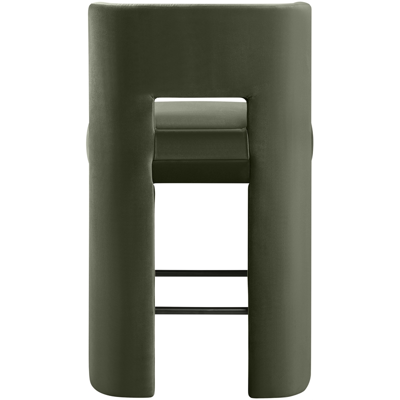 Meridian Furniture Zuno Green Velvet Performance Fabric Counter Stool (Set of 2)