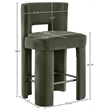 Meridian Furniture Zuno Green Velvet Performance Fabric Counter Stool (Set of 2)