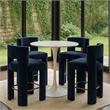 Meridian Furniture Zuno Navy Velvet Performance Fabric Counter Stool (Set of 2)