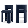 Meridian Furniture Zuno Navy Velvet Performance Fabric Counter Stool (Set of 2)