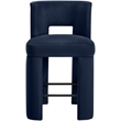 Meridian Furniture Zuno Navy Velvet Performance Fabric Counter Stool (Set of 2)