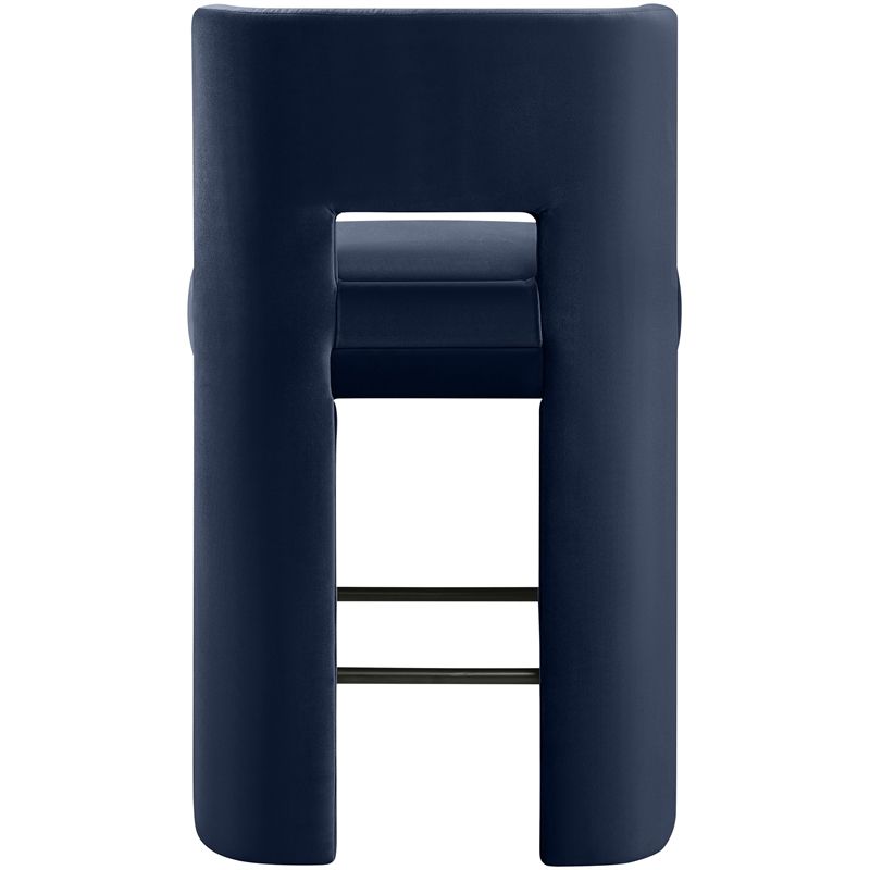 Meridian Furniture Zuno Navy Velvet Performance Fabric Counter Stool (Set of 2)