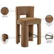 Meridian Furniture Zuno Saddle Velvet Performance Fabric CounterStool (Set of 2)