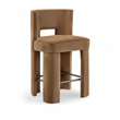 Meridian Furniture Zuno Saddle Velvet Performance Fabric CounterStool (Set of 2)