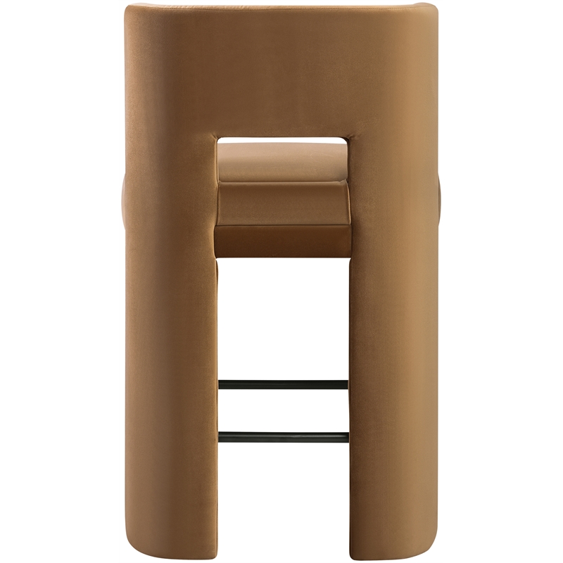 Meridian Furniture Zuno Saddle Velvet Performance Fabric CounterStool (Set of 2)