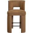 Meridian Furniture Zuno Saddle Velvet Performance Fabric CounterStool (Set of 2)