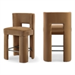 Meridian Furniture Zuno Saddle Velvet Performance Fabric CounterStool (Set of 2)