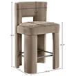 Meridian Furniture Zuno Taupe Velvet Performance Fabric Counter Stool (Set of 2)