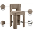 Meridian Furniture Zuno Taupe Velvet Performance Fabric Counter Stool (Set of 2)