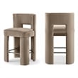 Meridian Furniture Zuno Taupe Velvet Performance Fabric Counter Stool (Set of 2)