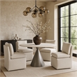 Meridian Furniture Nelori Cream Linen Textured Fabric Dining Chair (Set of 2)