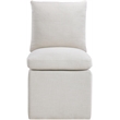 Meridian Furniture Nelori Cream Linen Textured Fabric Dining Chair (Set of 2)
