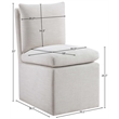 Meridian Furniture Nelori Cream Linen Textured Fabric Dining Chair (Set of 2)