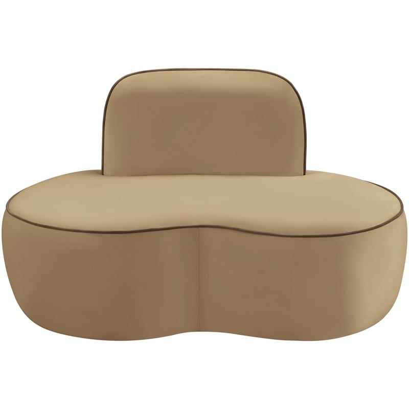 Meridian Furniture Swerve Beige Velvet Upholstered Chair