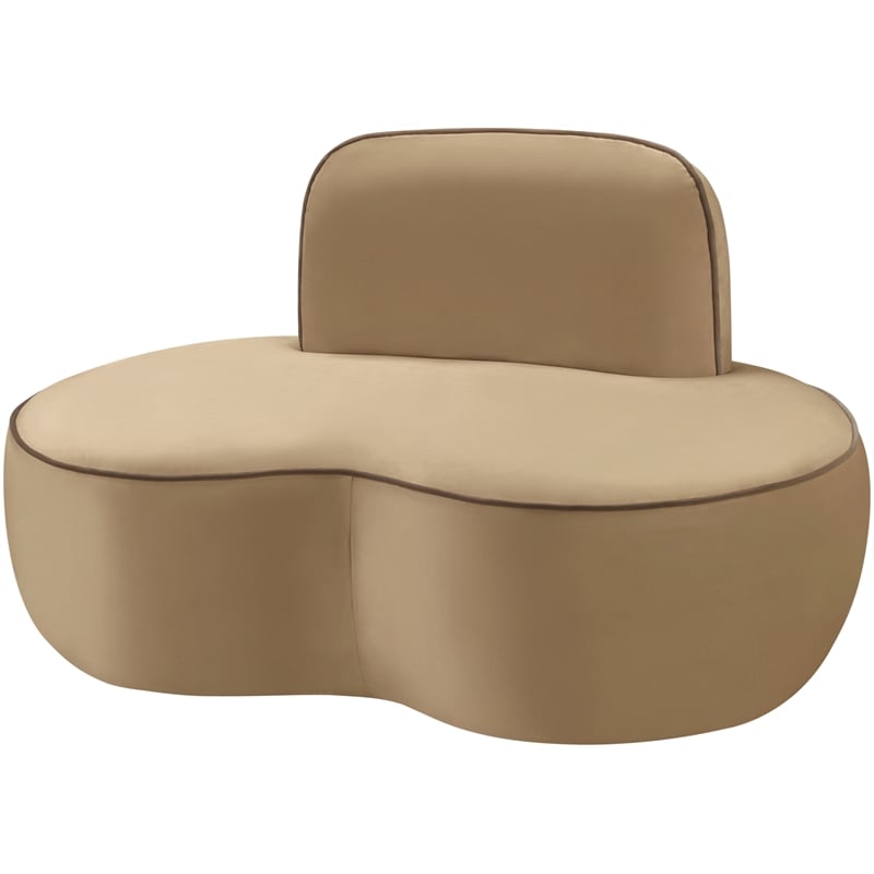 Meridian Furniture Swerve Beige Velvet Upholstered Chair