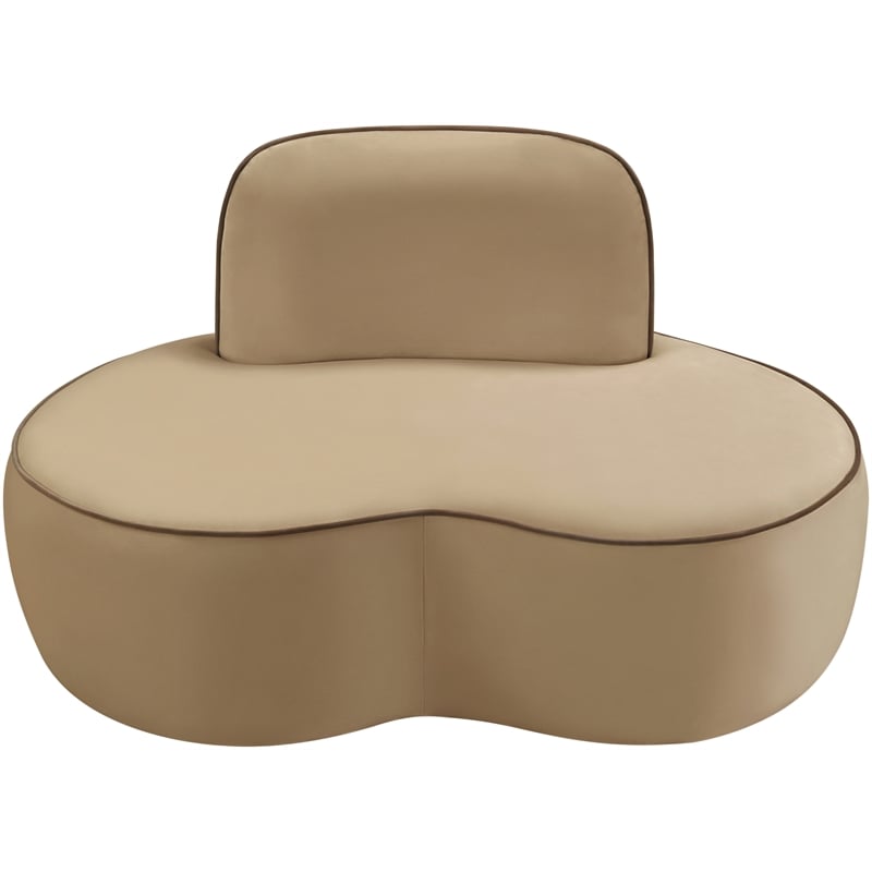 Meridian Furniture Swerve Beige Velvet Upholstered Chair