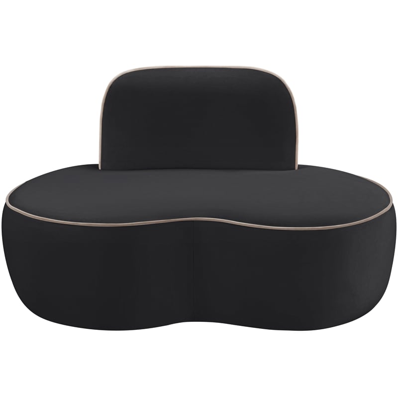 Meridian Furniture Swerve Black Velvet Upholstered Chair
