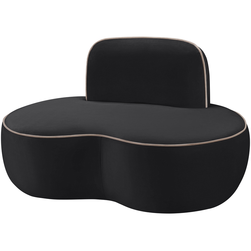 Meridian Furniture Swerve Black Velvet Upholstered Chair