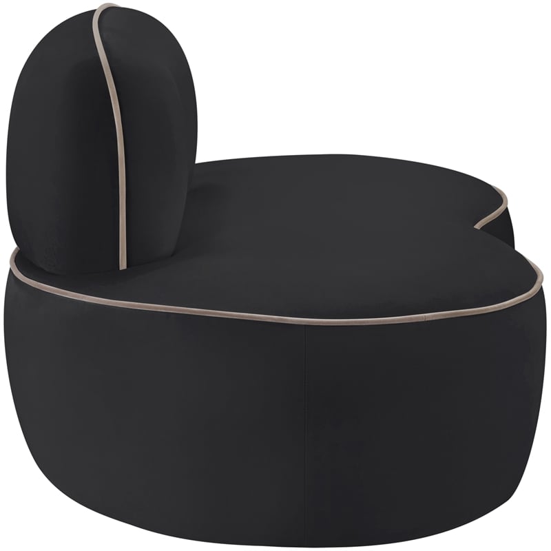 Meridian Furniture Swerve Black Velvet Upholstered Chair