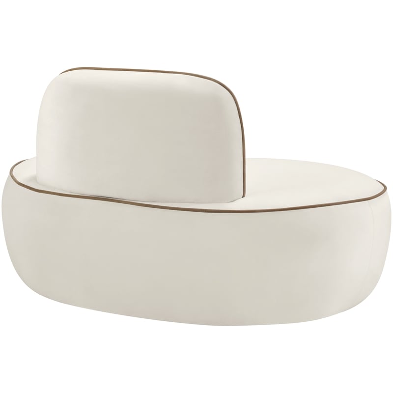 Meridian Furniture Swerve Cream Velvet Upholstered Chair