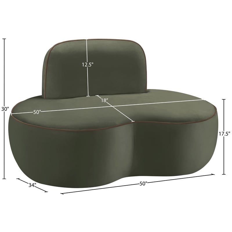Meridian Furniture Swerve Green Velvet Upholstered Chair