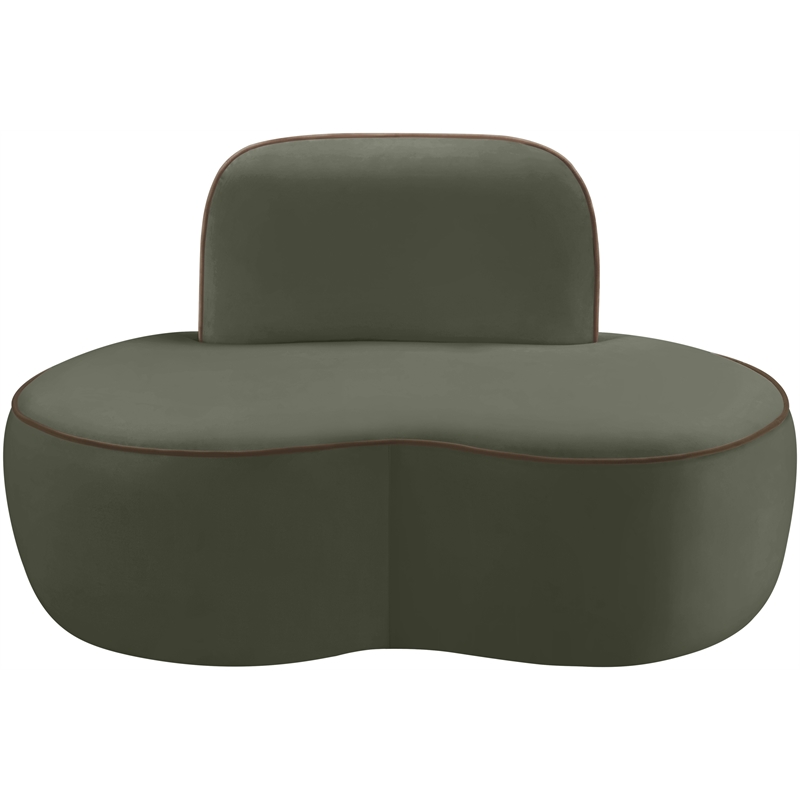 Meridian Furniture Swerve Green Velvet Upholstered Chair