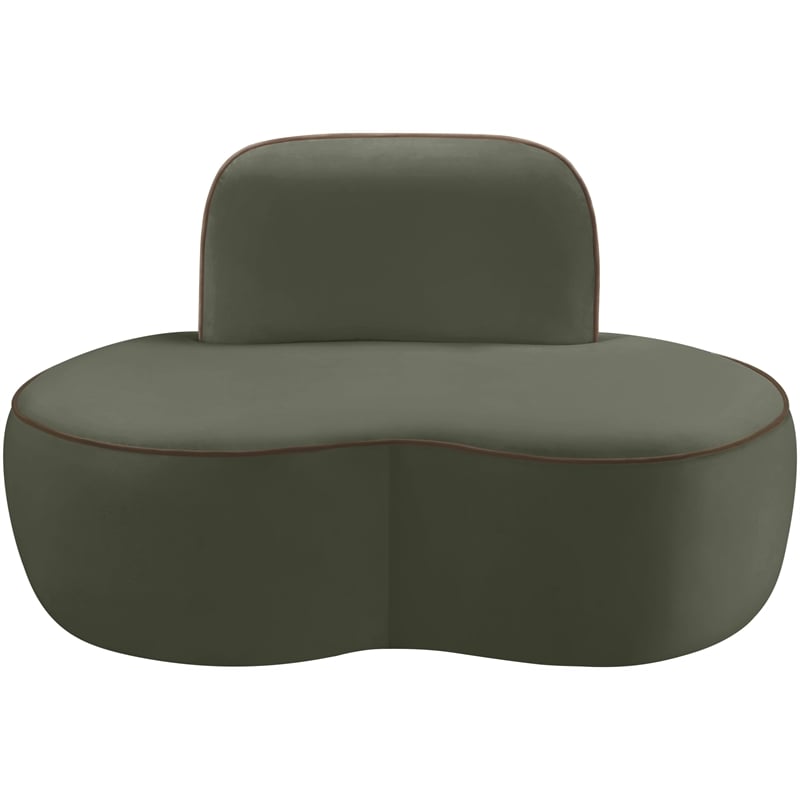 Meridian Furniture Swerve Green Velvet Upholstered Chair