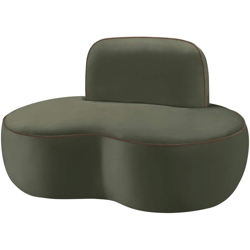 Meridian Furniture Swerve Green Velvet Upholstered Chair