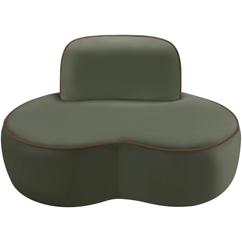 Meridian Furniture Swerve Green Velvet Upholstered Chair