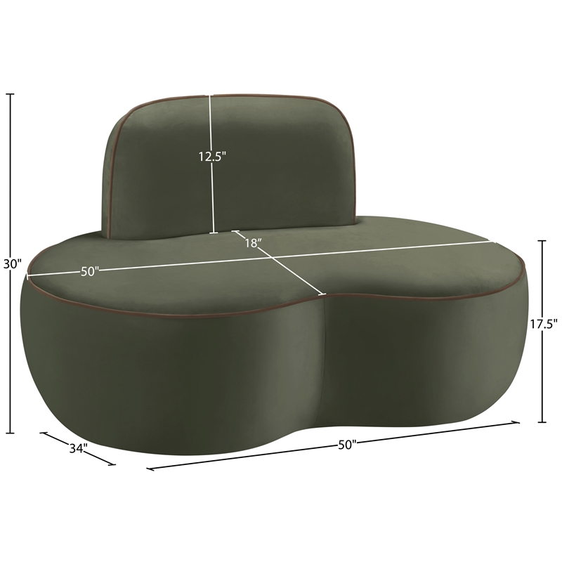 Meridian Furniture Swerve Green Velvet Upholstered Chair