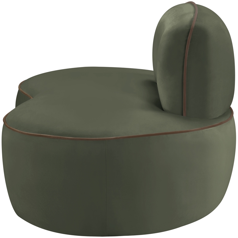 Meridian Furniture Swerve Green Velvet Upholstered Chair
