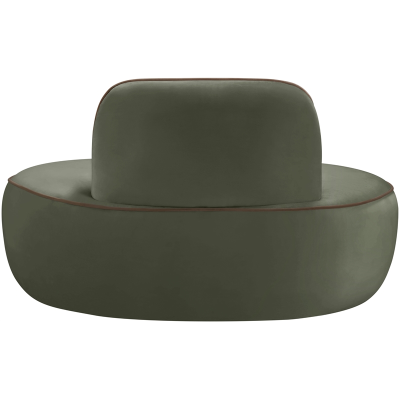 Meridian Furniture Swerve Green Velvet Upholstered Chair