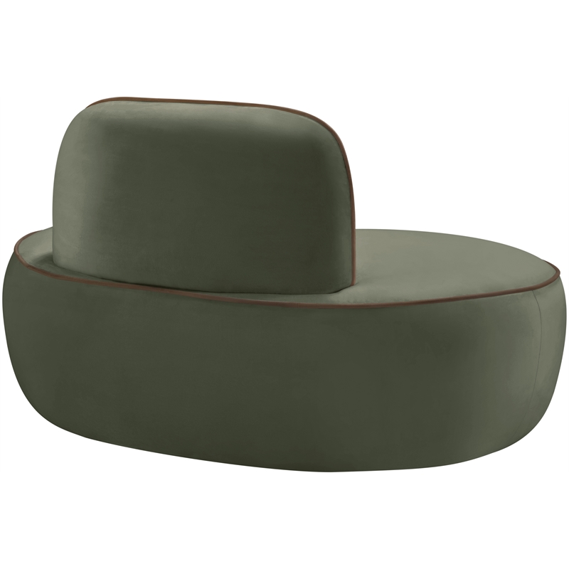 Meridian Furniture Swerve Green Velvet Upholstered Chair
