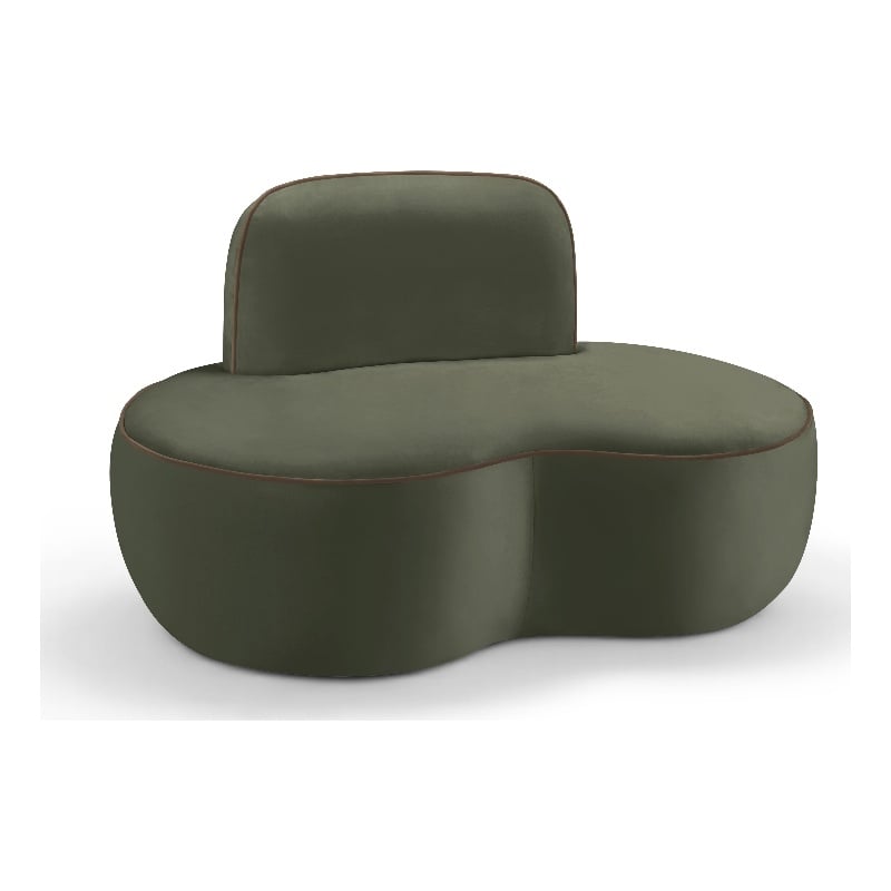 Meridian Furniture Swerve Green Velvet Upholstered Chair