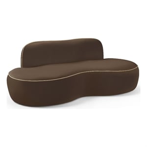 Meridian Furniture Swerve 77&quot Brown Velvet Upholstered Loveseat