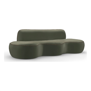 Meridian Furniture Swerve 101&quot Green Velvet Upholstered Sofa