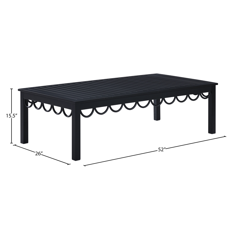 Meridian Furniture Portofino Black Aluminum Outdoor Patio Coffee Table