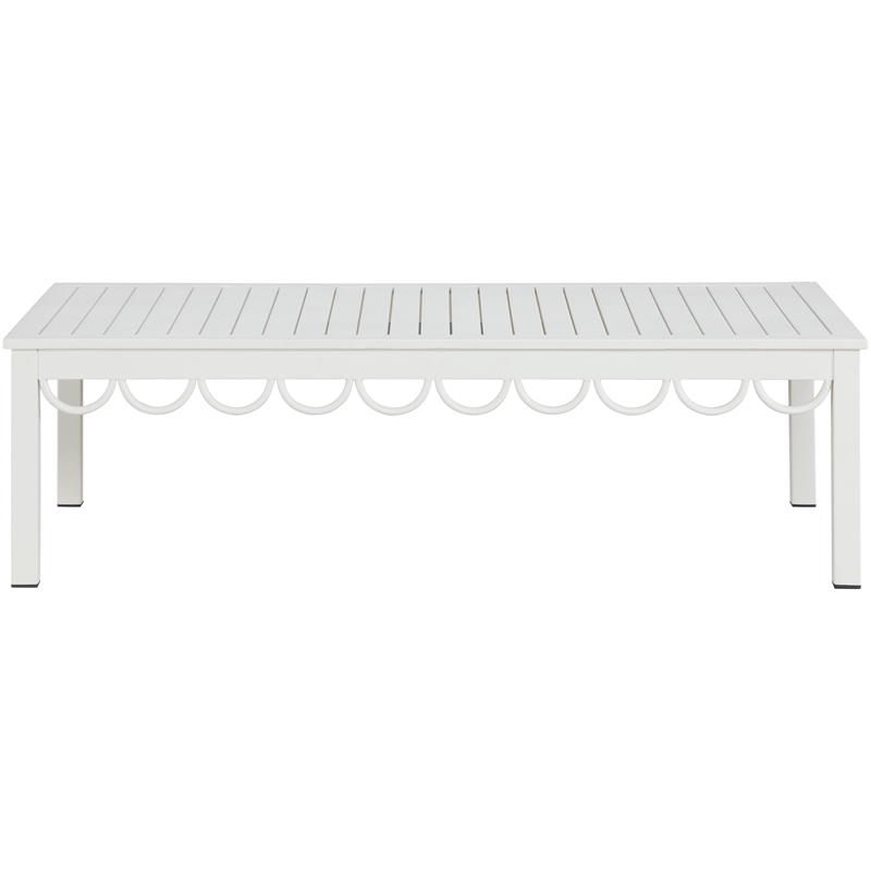Meridian Furniture Portofino White Aluminum Outdoor Patio Coffee Table
