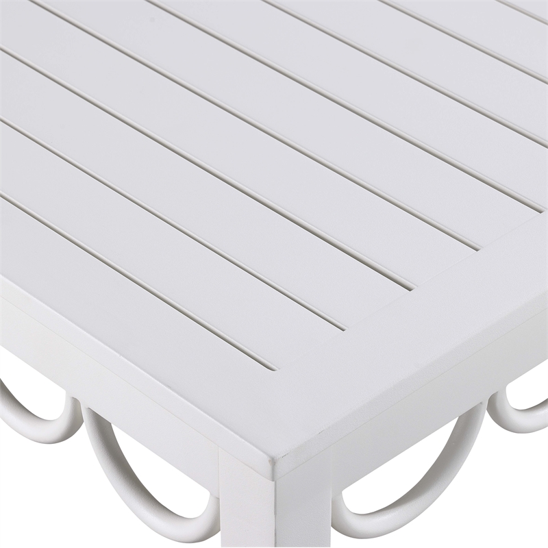 Meridian Furniture Portofino White Aluminum Outdoor Patio Coffee Table