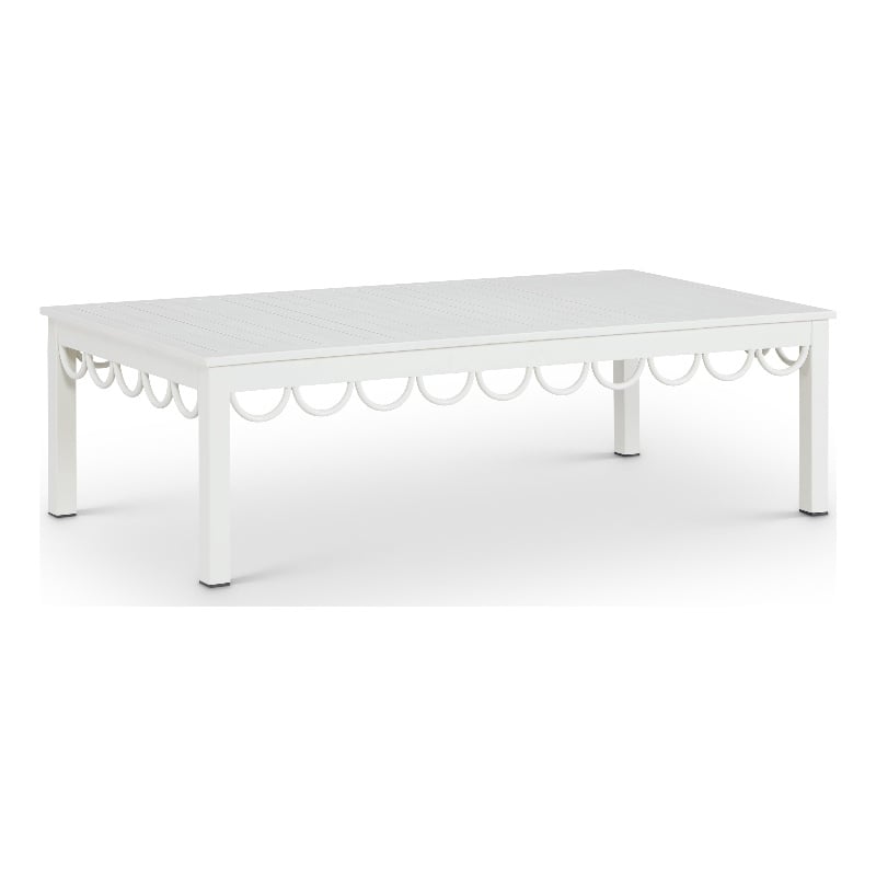 Meridian Furniture Portofino White Aluminum Outdoor Patio Coffee Table