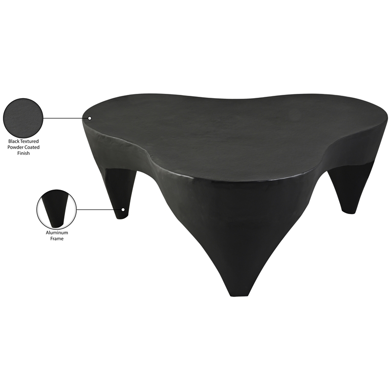 Meridian Furniture Bourges Black Aluminum Coffee Table