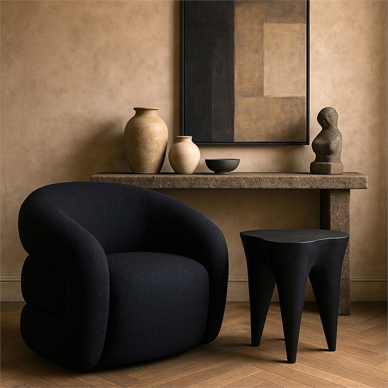 Meridian Furniture Bourges Black Aluminum End Table