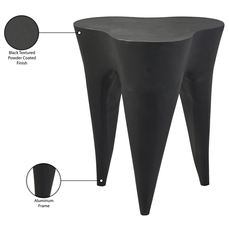 Meridian Furniture Bourges Black Aluminum End Table
