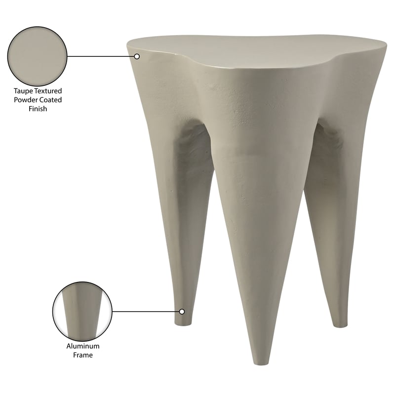 Meridian Furniture Bourges Taupe Aluminum End Table