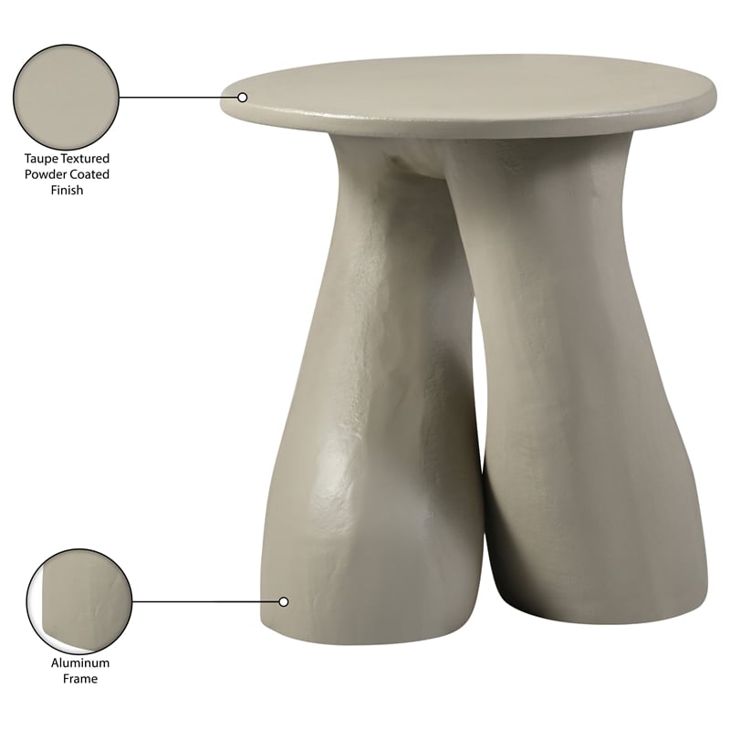 Meridian Furniture Talence Taupe Aluminum End Table