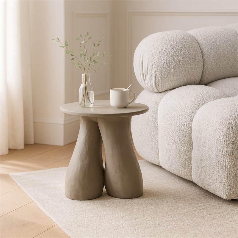 Meridian Furniture Talence Taupe Aluminum End Table