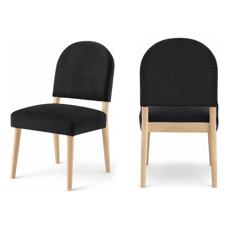 Meridian Furniture Varinelle Black Velvet Upholstered Dining Chair (Set of 2)