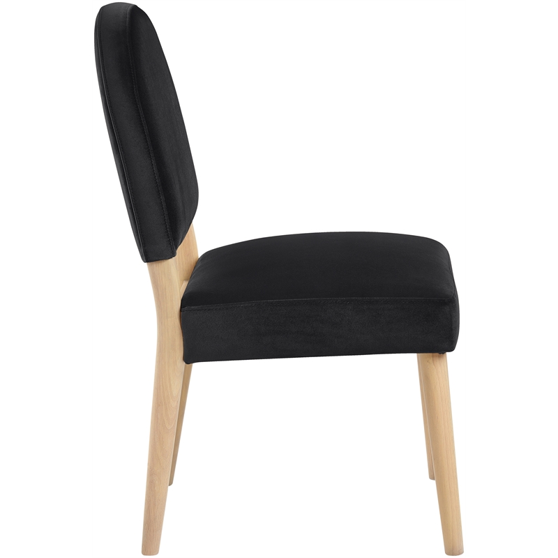 Meridian Furniture Varinelle Black Velvet Upholstered Dining Chair (Set of 2)