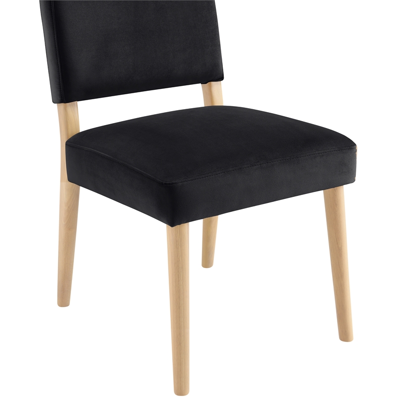 Meridian Furniture Varinelle Black Velvet Upholstered Dining Chair (Set of 2)